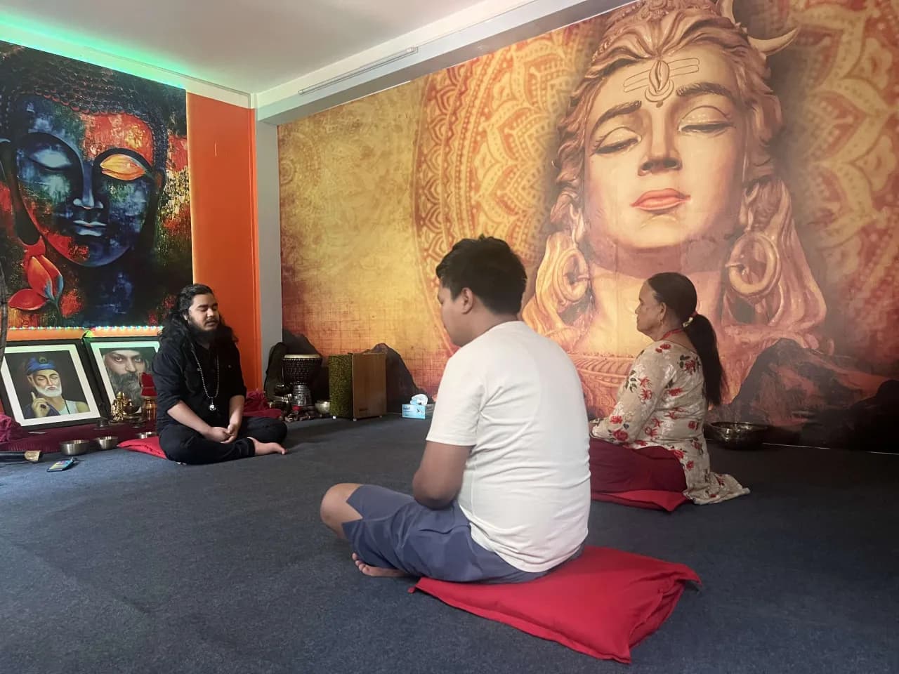 Pranayama and breathwork in the morning meditation session in Kathmandu