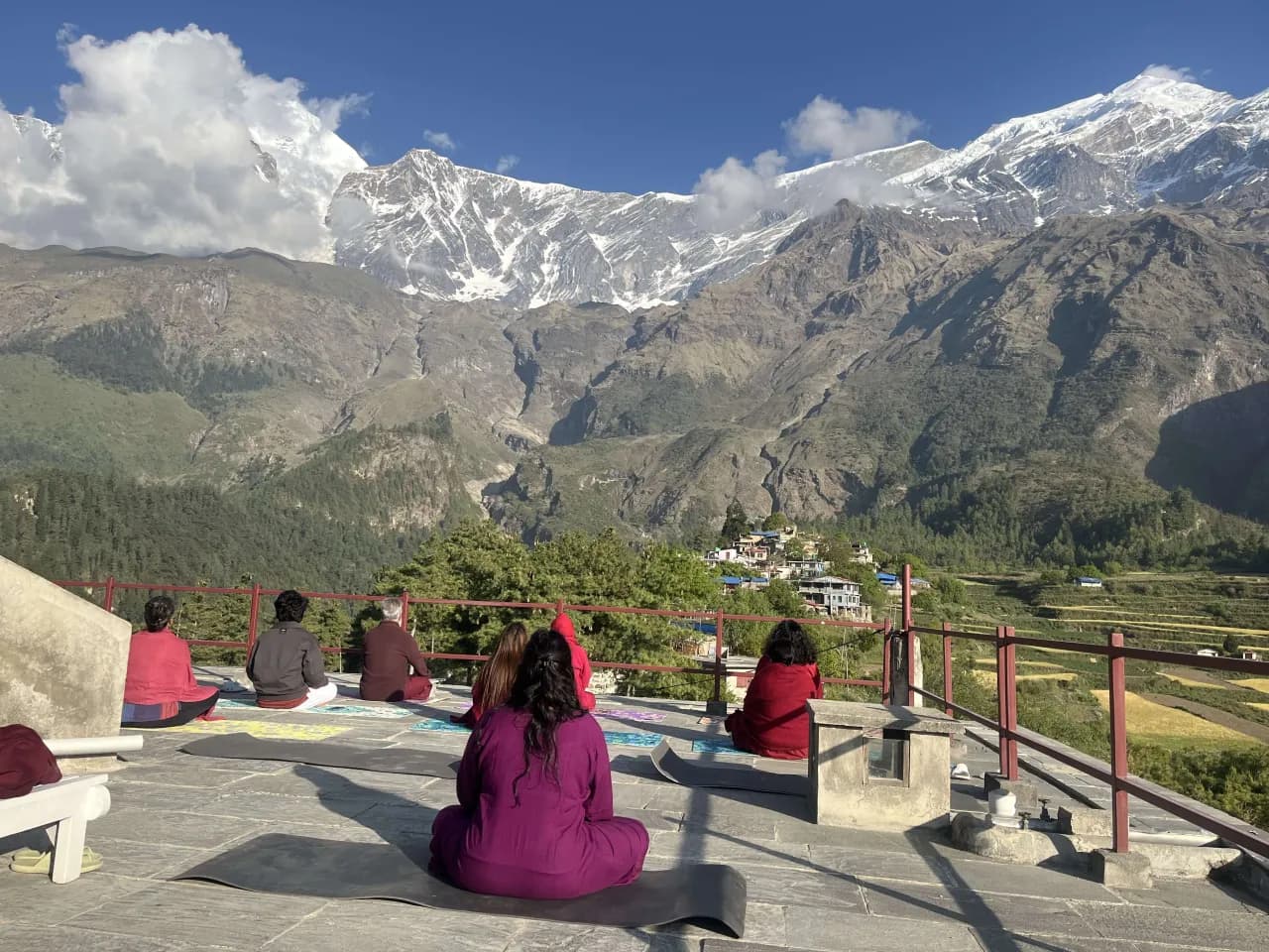 Corporate wellness retreat group at a Kathmandu Valley property
